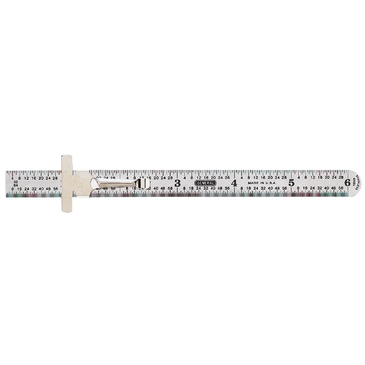 Relaxed General Tools 6 In. Flexible Steel Industrial Precision Straight Edge Rule with Pocket Clip Green