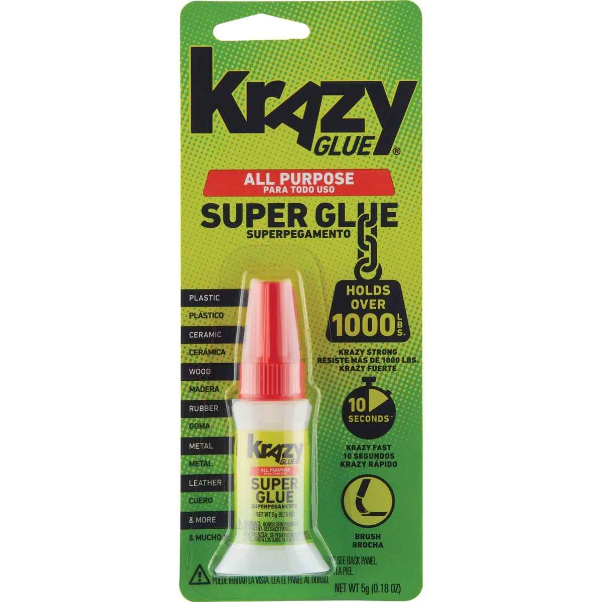 Responsible Krazy Glue 0.18 Oz. Liquid All-Purpose Super Glue with Brush High-Grade