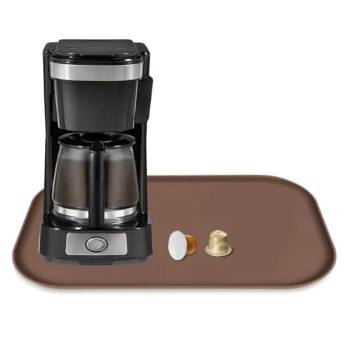 Functional Silicone Coffee Maker Mat with Lip for Countertops Versatile