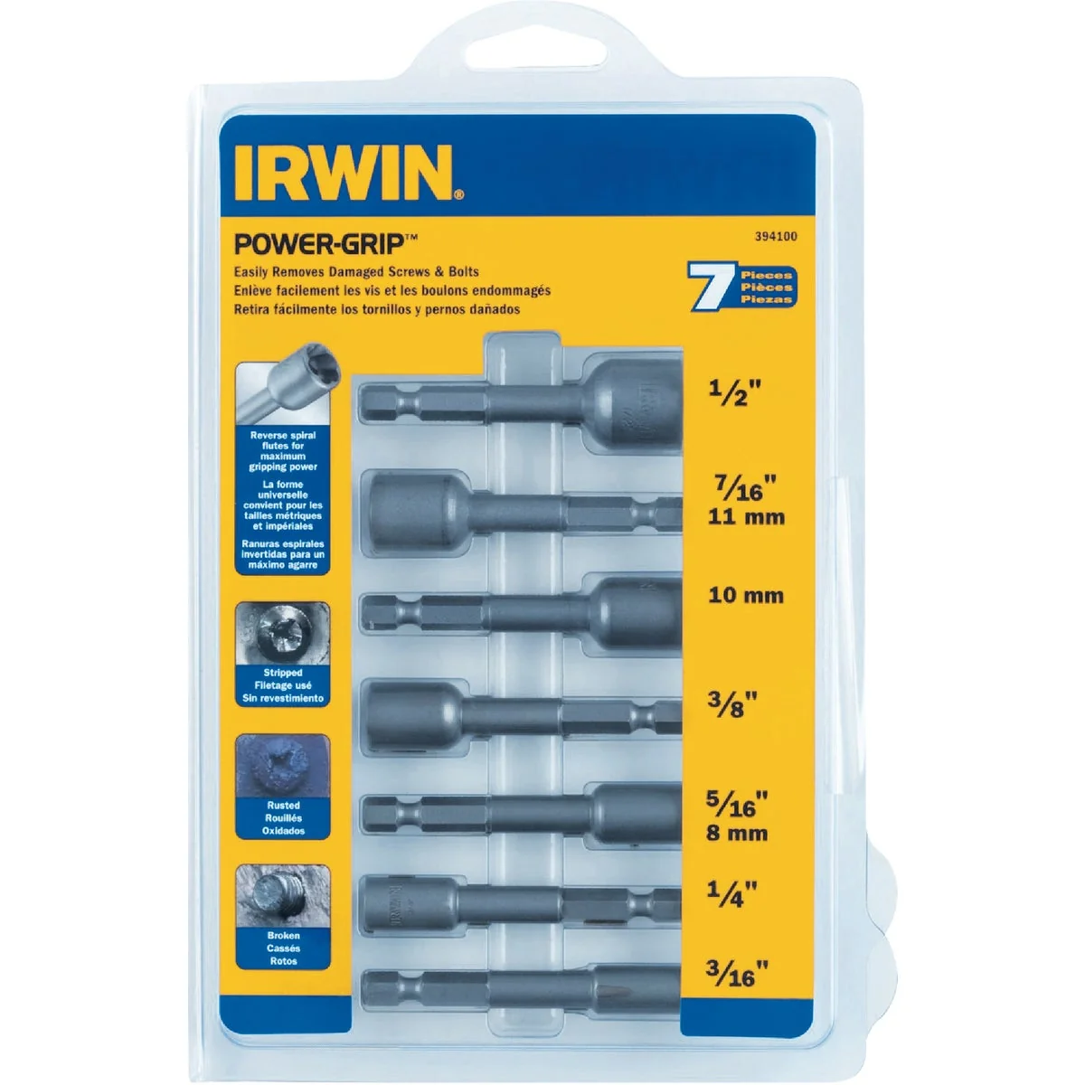 Enhanced Irwin POWER GRIP 7-Piece Screw and Bolt Extractor Set Elite