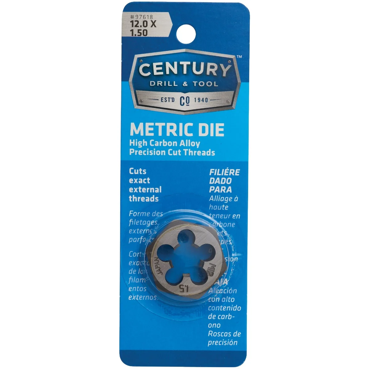 Responsible Century Drill Tool 12.0x1.50 NPT 1 Across Flats Hexagon Pipe Die Reliable