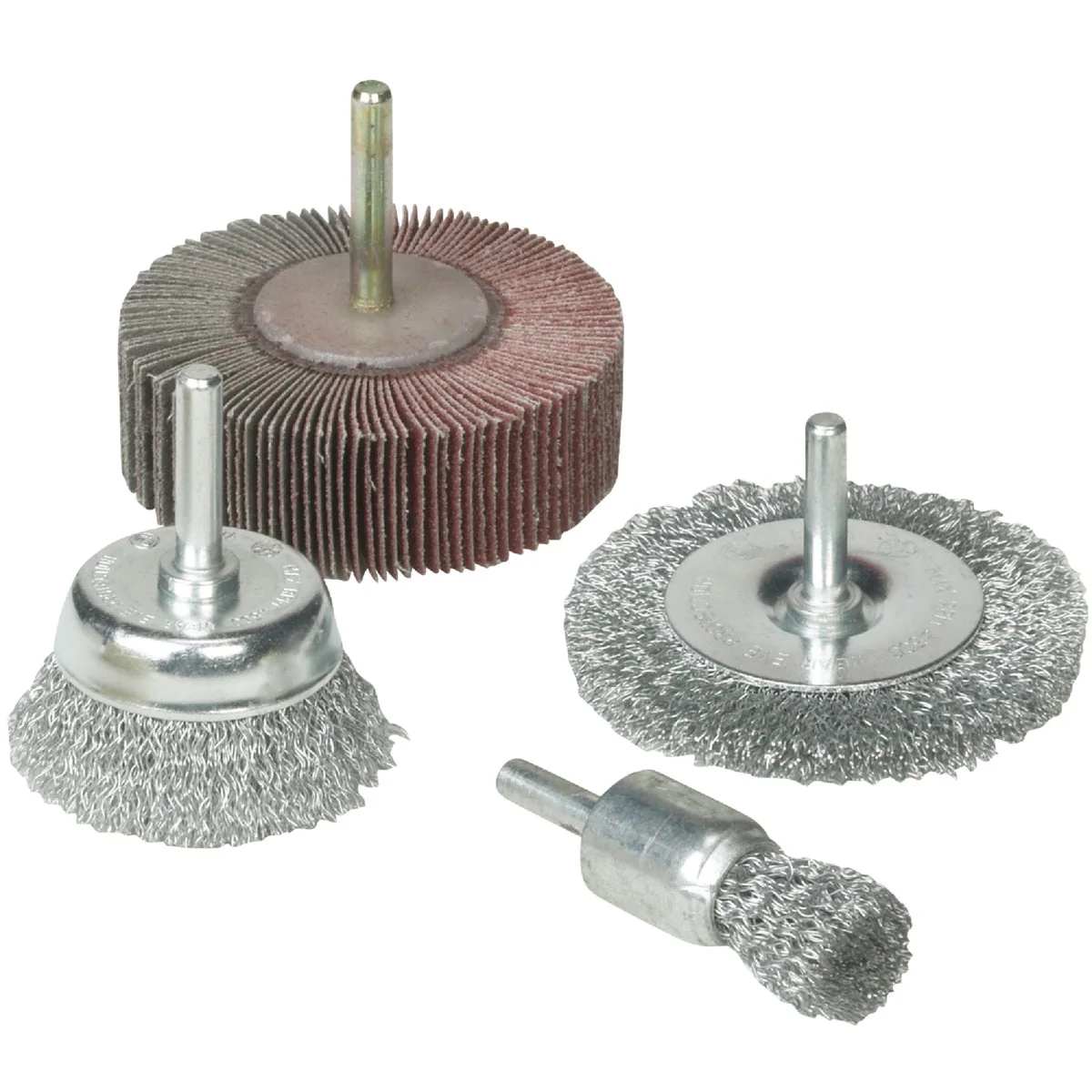 Innovative Weiler Vortec 4 pcs Abrasive Wheel Brush Set Smooth