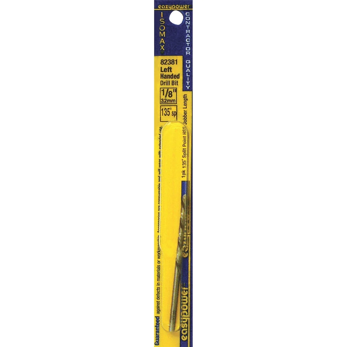 Excellent Eazypower 1 8 In. High Speed Steel 135 deg Left Hand Drill Bit Consistent