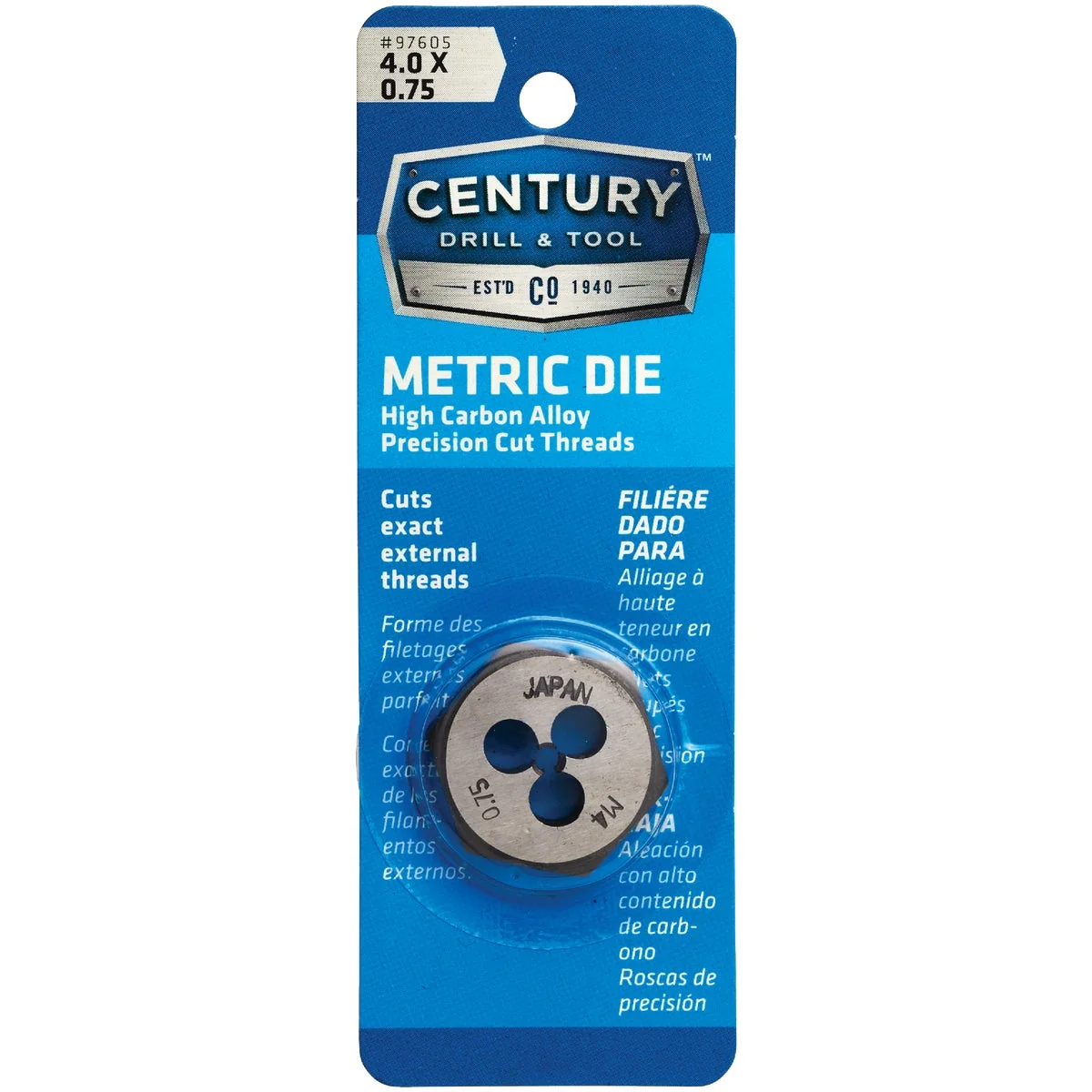 Elite Century Drill Tool 4.0x0.75 NPT 1 Across Flats Hexagon Pipe Die Advanced