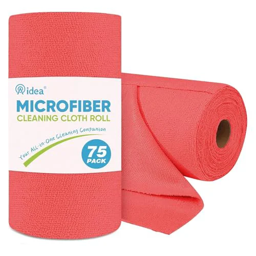 Next-Generation Red Microfiber Cleaning Cloth Roll 75 Count Relaxed
