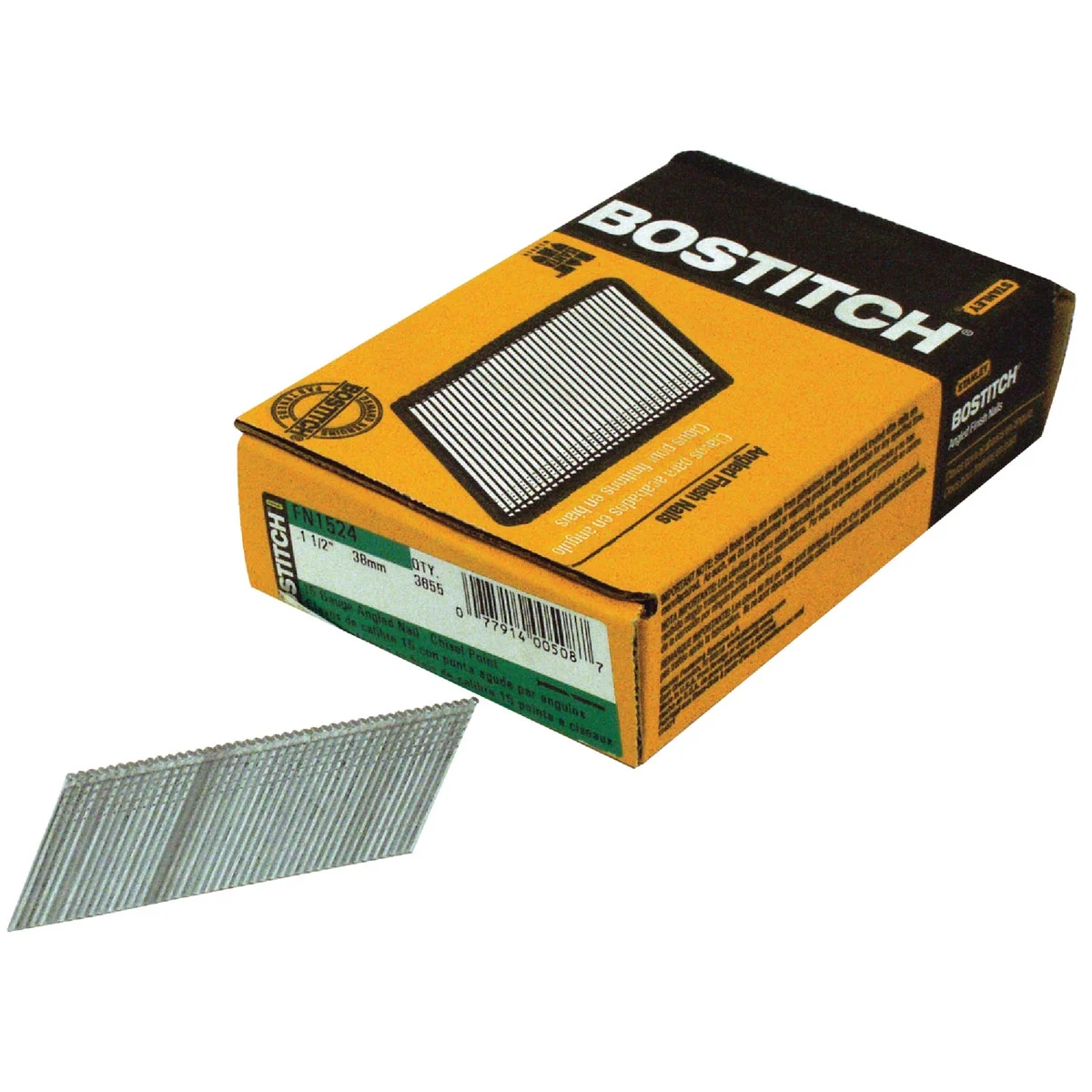 Smooth Bostitch 15-Gauge Coated 25 Degree FN-Style Angled Finish Nail 1-1 2 In. 3655 Ct. Stylish