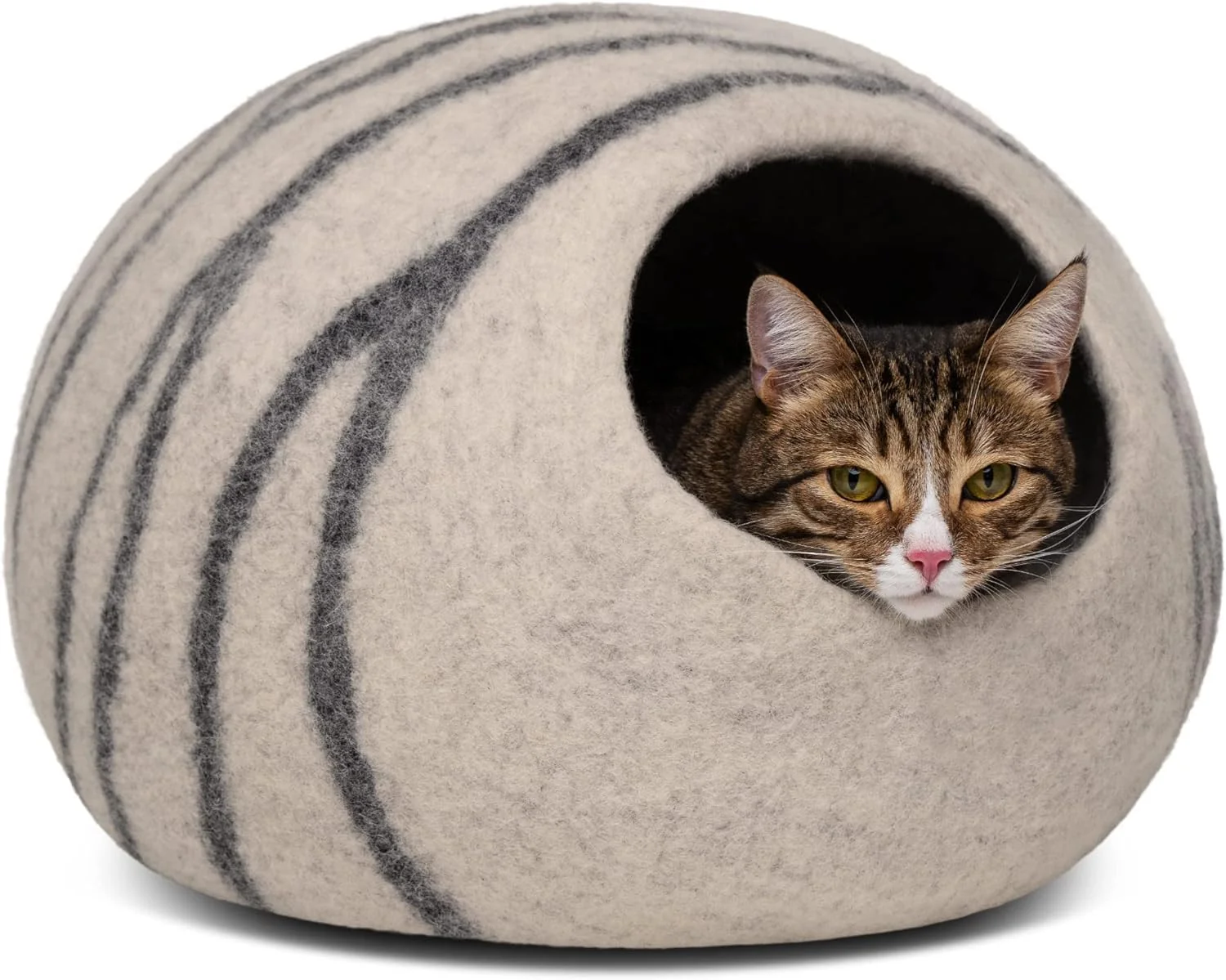 Original Design Felt Cat Cave Bed — Handmade Merino Wool Hideaway for Cozy Retreat High-Grade