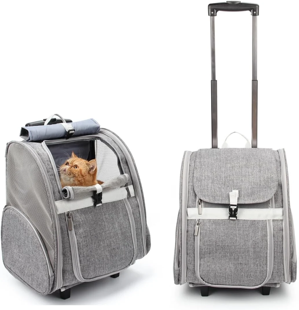 Pure Rolling Pet Carrier — Wheeled Backpack for Travel Evacuation Trendy