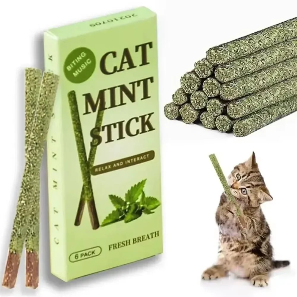 Healthy Natural Silvervine Sticks for Cats — Matatabi Chew Sensory Enrichment 6-Pack Enhanced