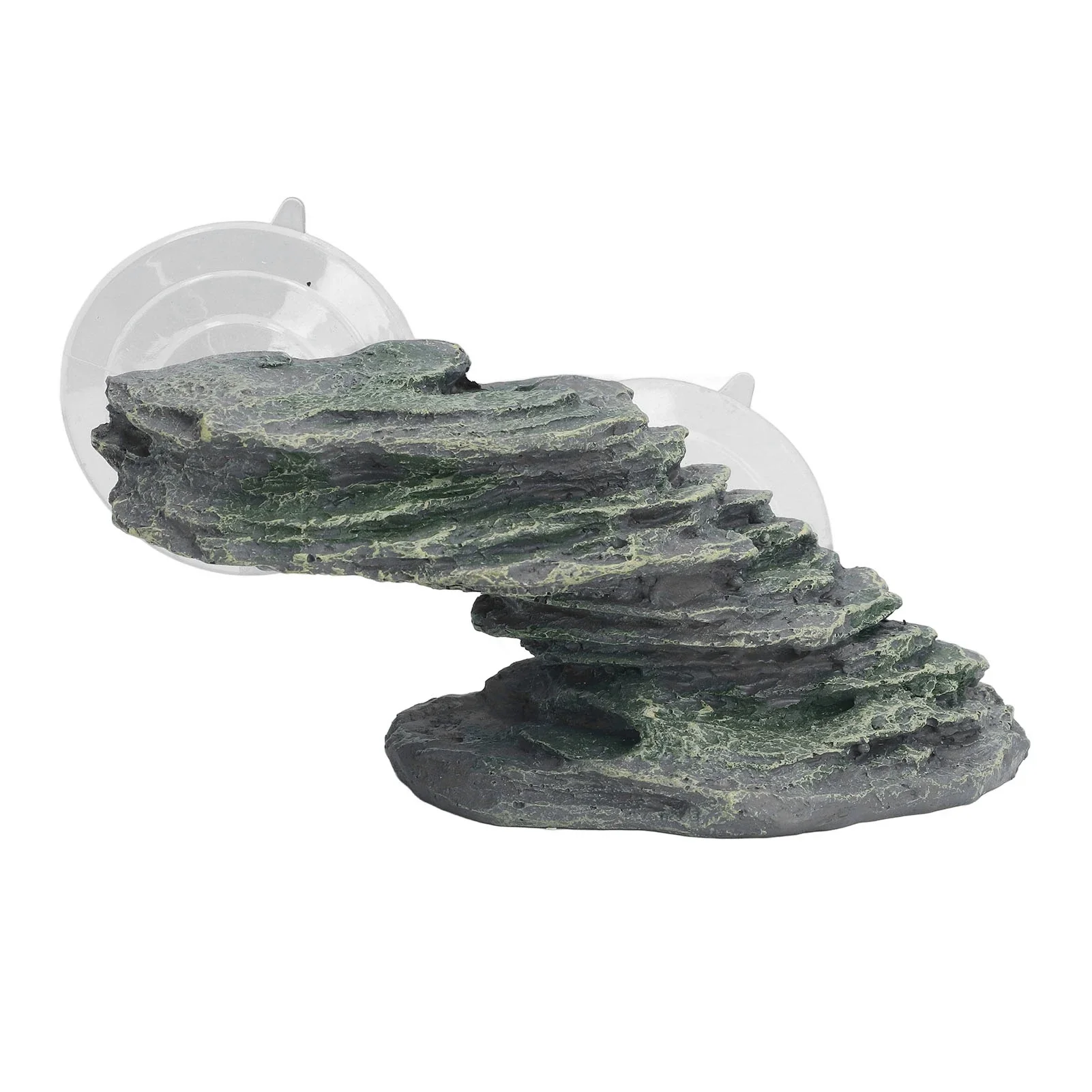 Optimized Tortoise Climbing Platform — Resin Rock Basking Ledge with Suction Cup Lightweight