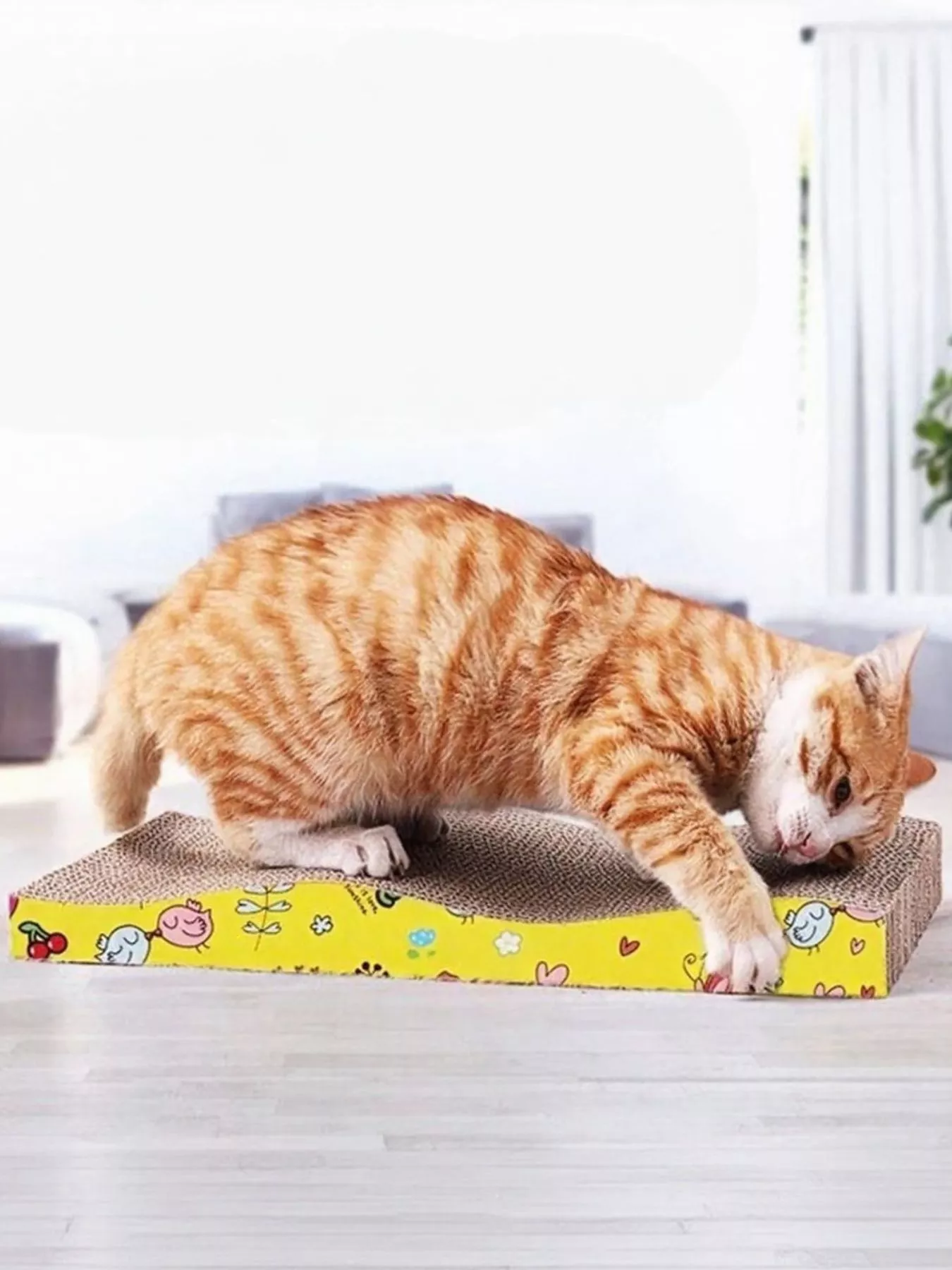 Long-Lasting Durable Corrugated Cat Scratching Posts with Cartoon Pattern Professional