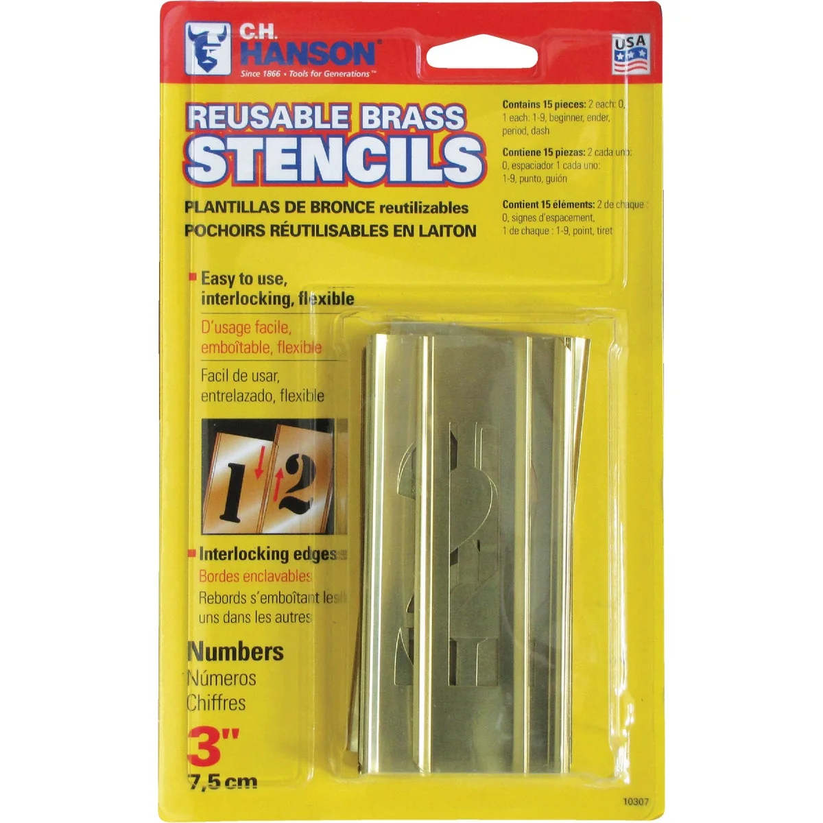 Trusted CH Hanson 3 In. Numeral Stencil Set 15 Piece Specialty