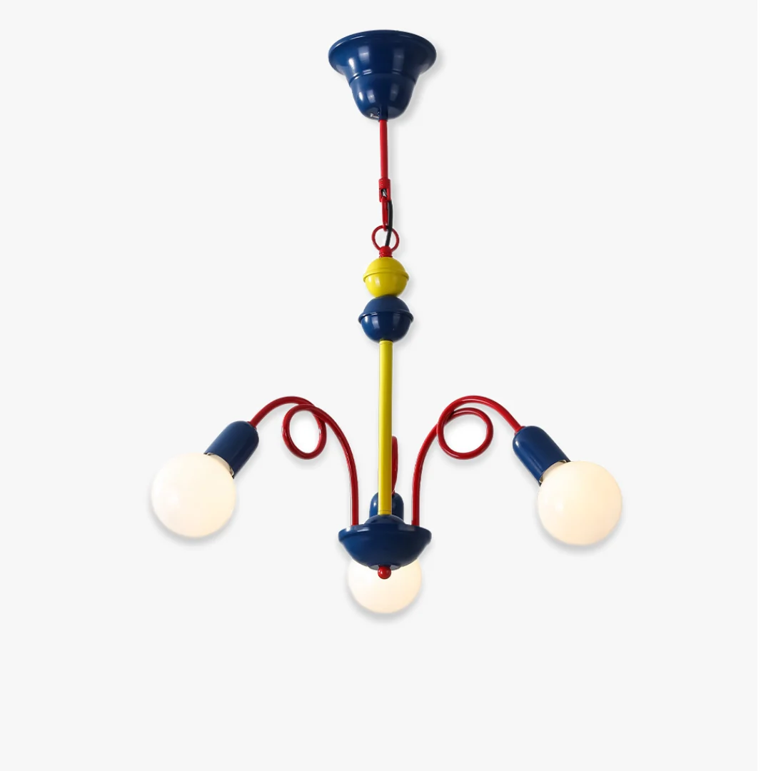 Durable Moderne rood-geel-blauwe kroonluchter Smooth