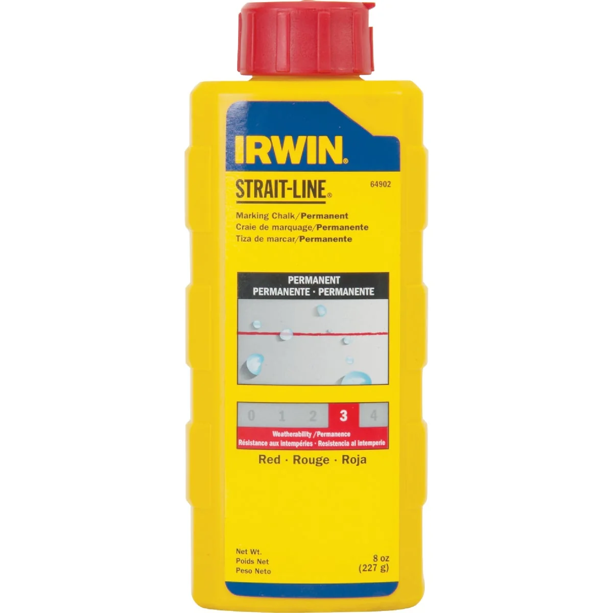 Comfortable Irwin STRAIT-LINE 8 Oz. Red Permanent Chalk Line Chalk Advanced