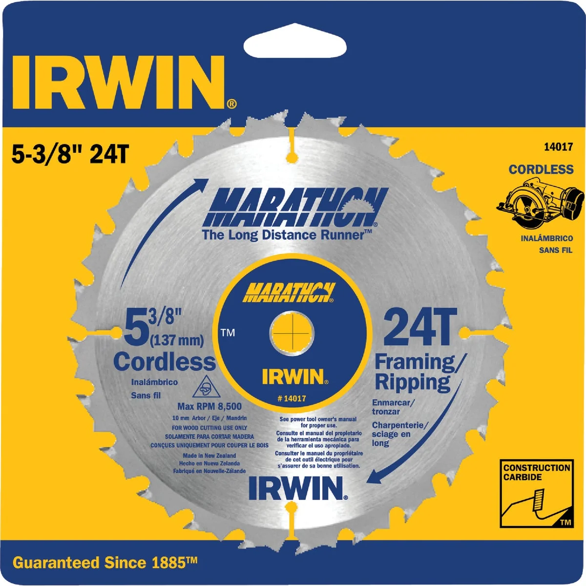 Optimized Irwin Marathon 5-3 8 In. 24-Tooth Framing Ripping Circular Saw Blade Casual