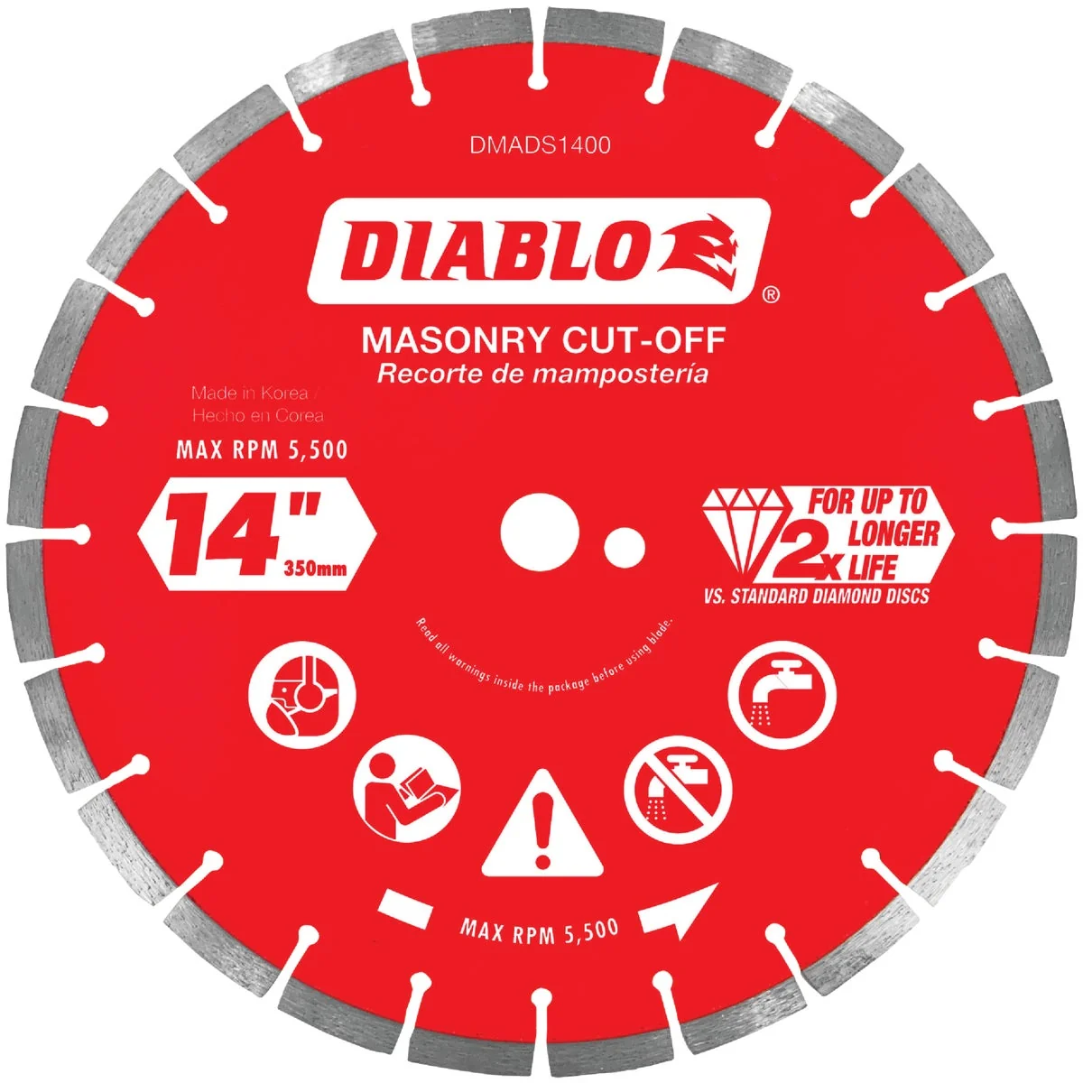 Elegant Diablo 14 In. Segmented Rim Dry Wet Cut Diamond Blade Fast