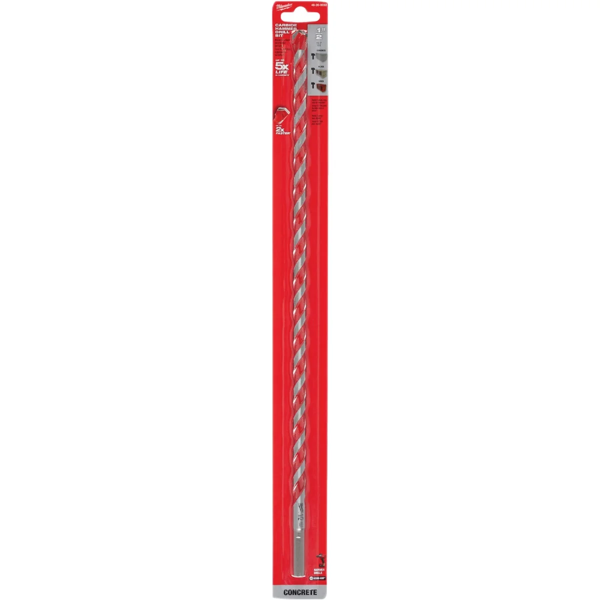 Optimized Milwaukee 1 2 In. x 18 In. Carbide Masonry Drill Bit Certified