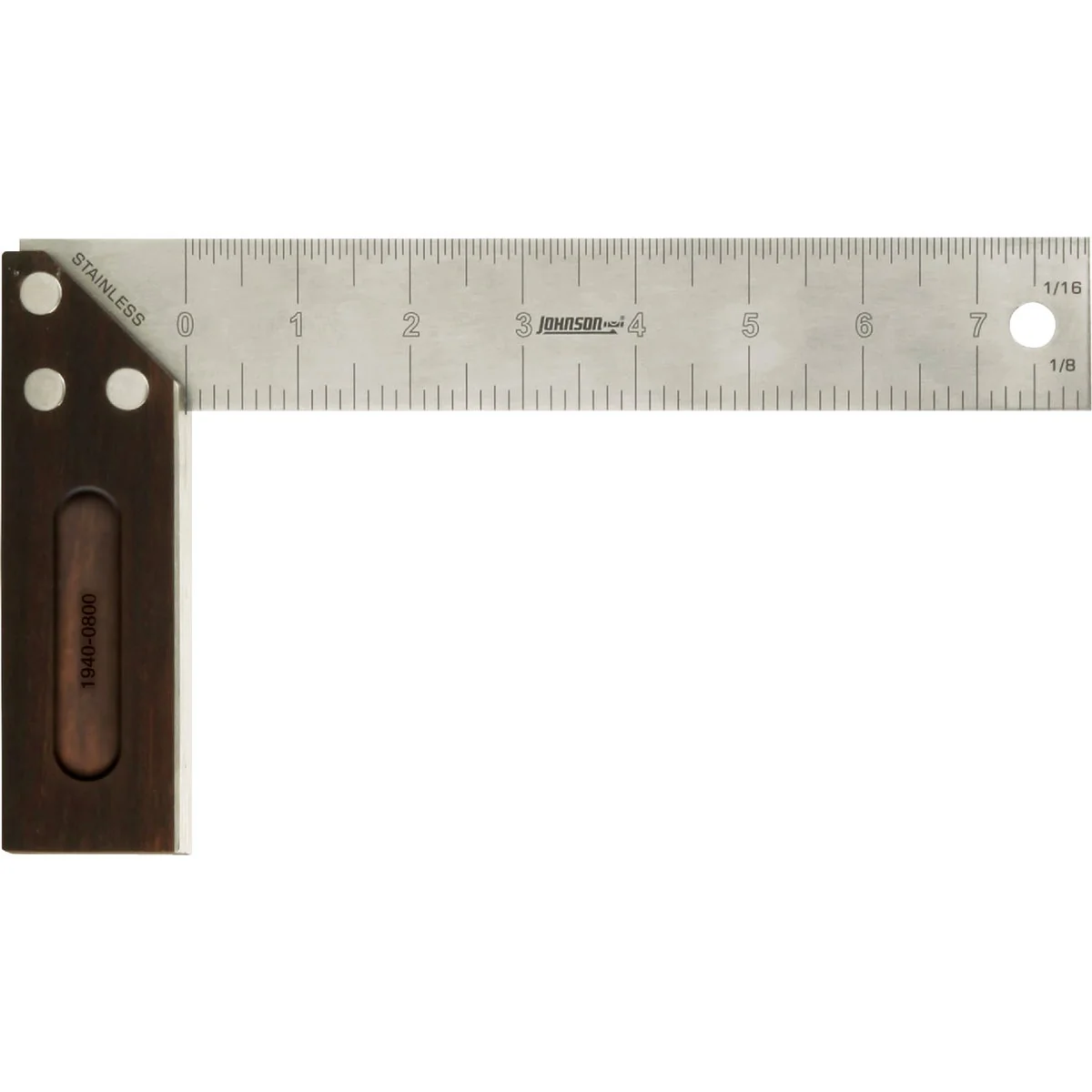 Premium Johnson Level 8 In. L English Professional Bamboo Try Square Minimalist