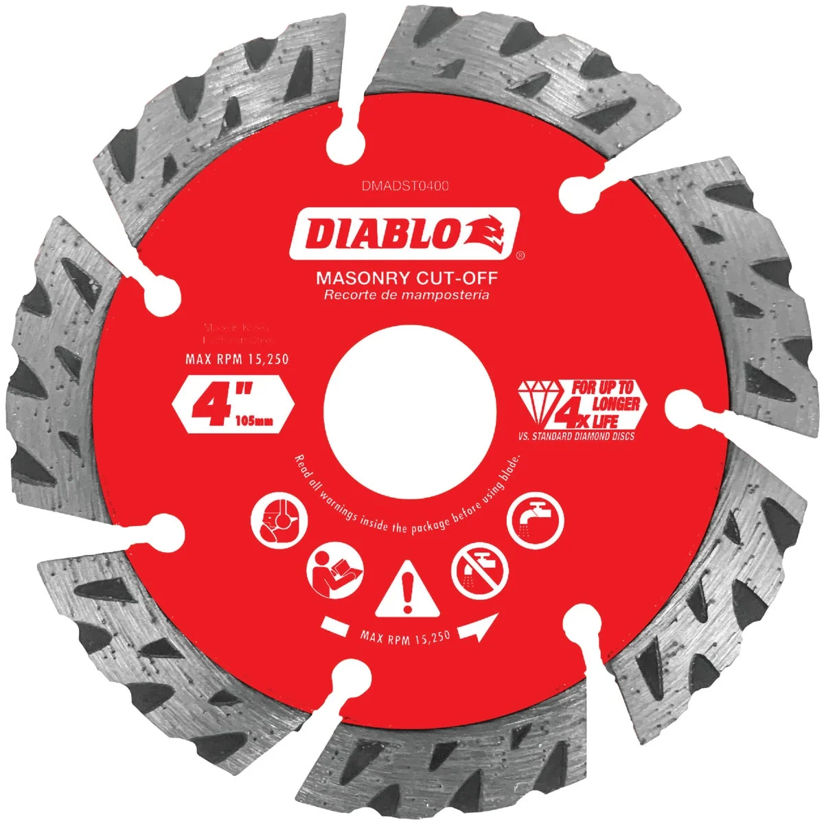 Pure Diablo 4 In. Segmented Turbo Rim Dry Wet Diamond Blade Elegant