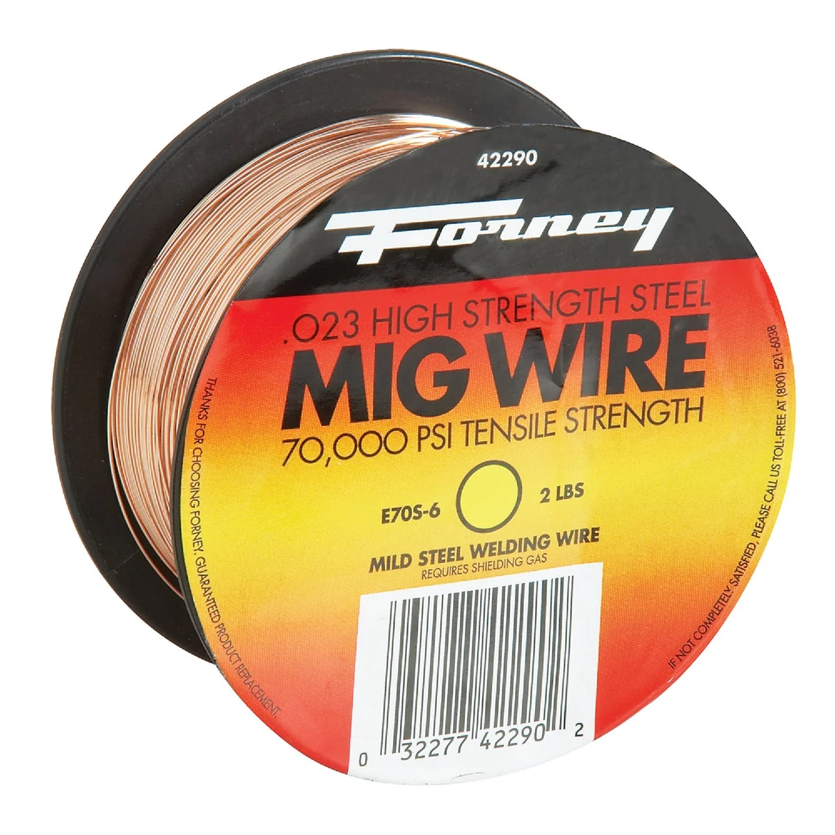 Fine Forney ER70S-6 Mild Steel Mig Wire 0.024 In. 2 Lb. Refined