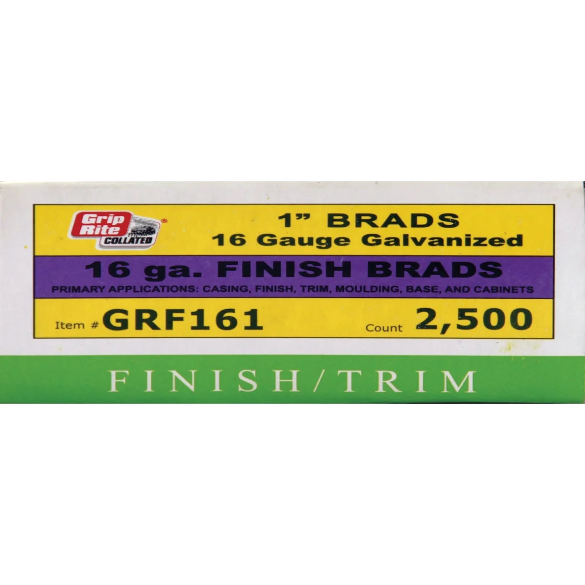 High-End Grip-Rite 16-Gauge Galvanized Straight Finish Nail 1 In. 2500 Ct. Eco-Friendly