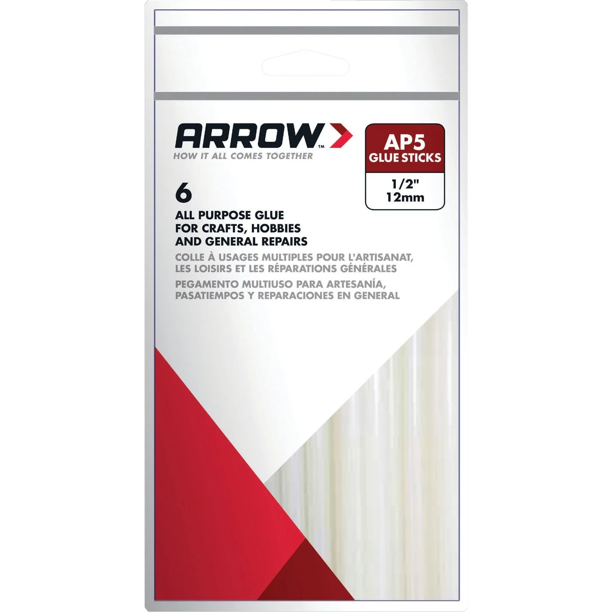 Next-Generation Arrow 4 In. Standard Clear Hot Melt Glue 6-Pack Easy-to-Use
