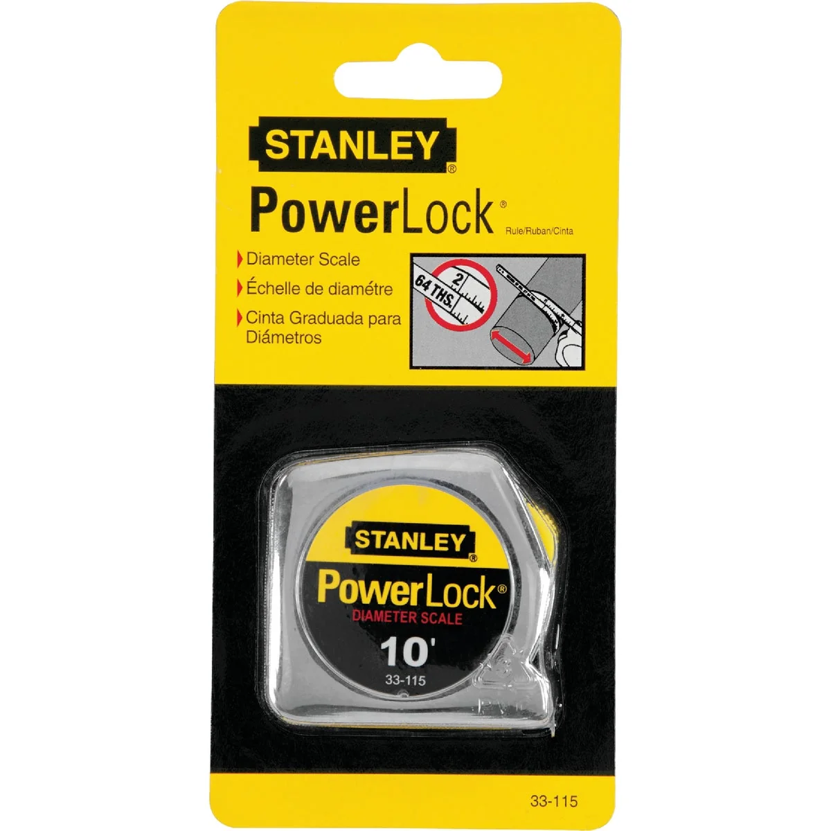 Official Stanley PowerLock 10 Ft. Pocket Tape Measure with Diameter Scale Dependable
