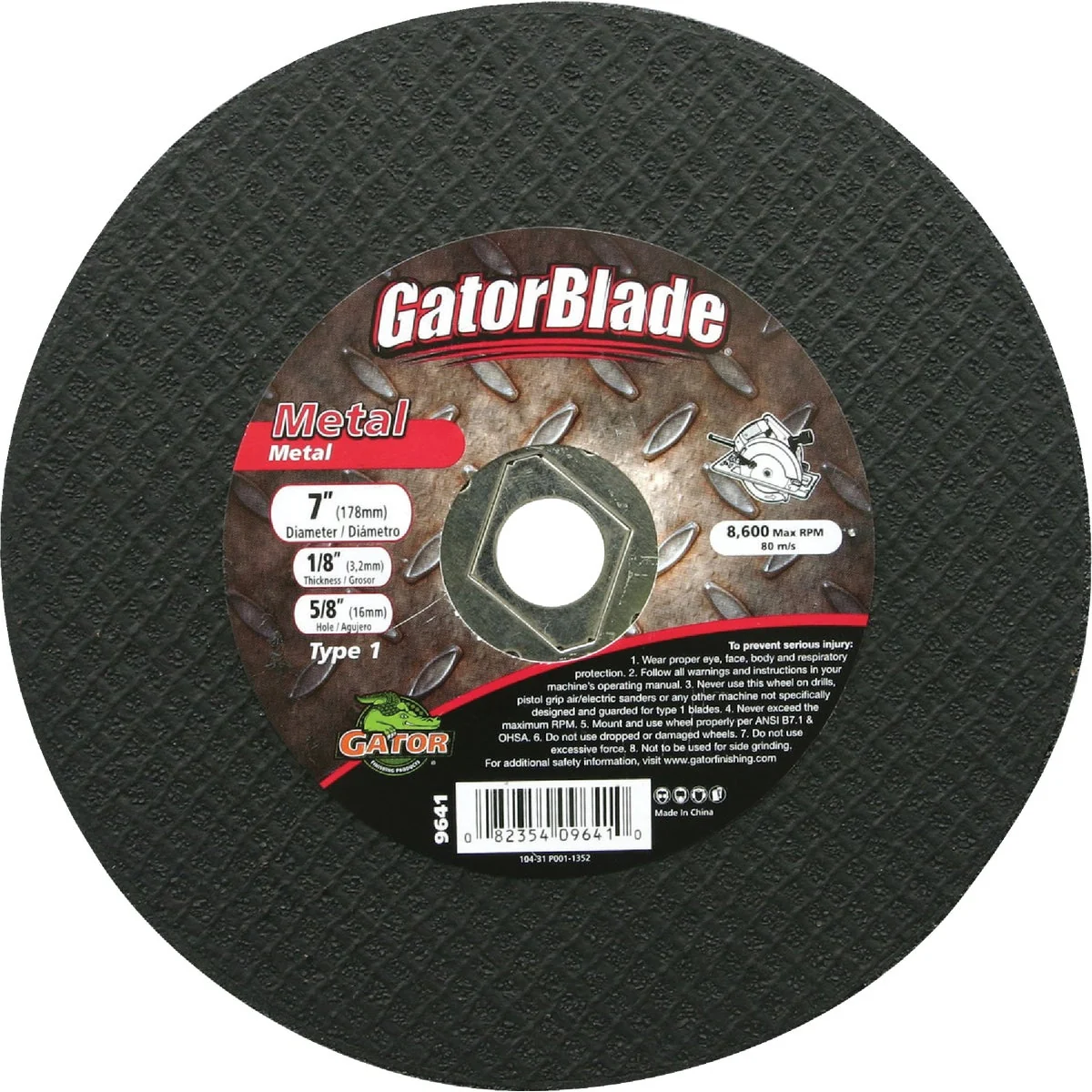 Powerful Gator Blade Type 1 7 In. x 1 8 In. x 5 8 In. Metal Cut-Off Wheel Efficient