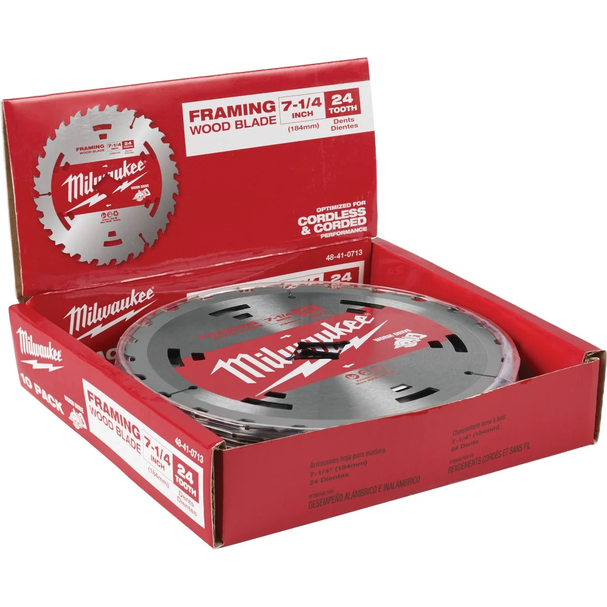 Quality Milwaukee 7-1 4 In. 24-Tooth Standard Framing Worm Drive Circular Saw Blade Bulk Minimalist
