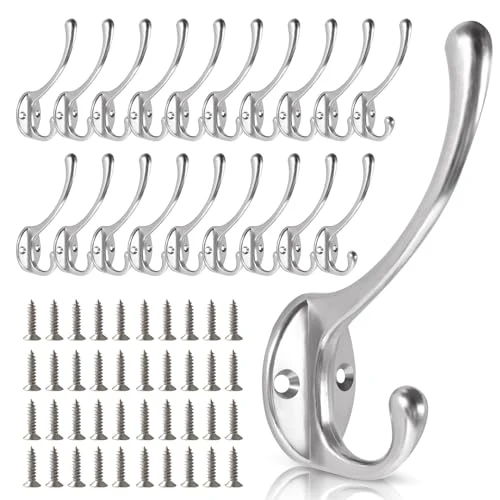 Stylish Wall Hooks for Hanging 20 Count Fine