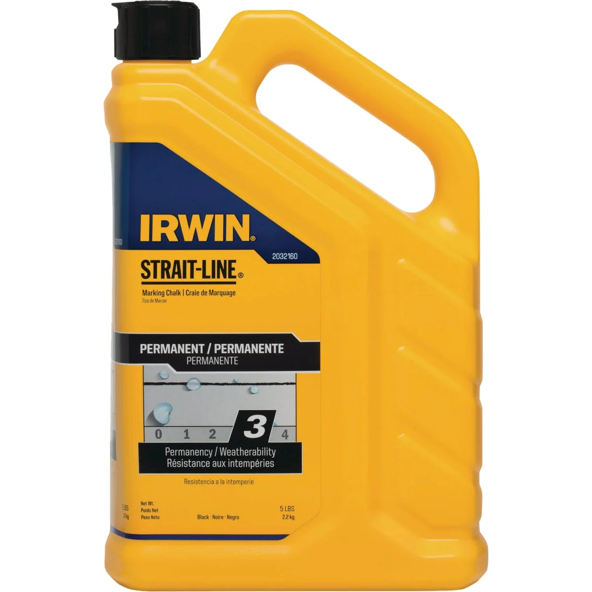 Crafted Irwin STRAIT-LINE 5 Lb. Permanent Black Marking Chalk Dependable