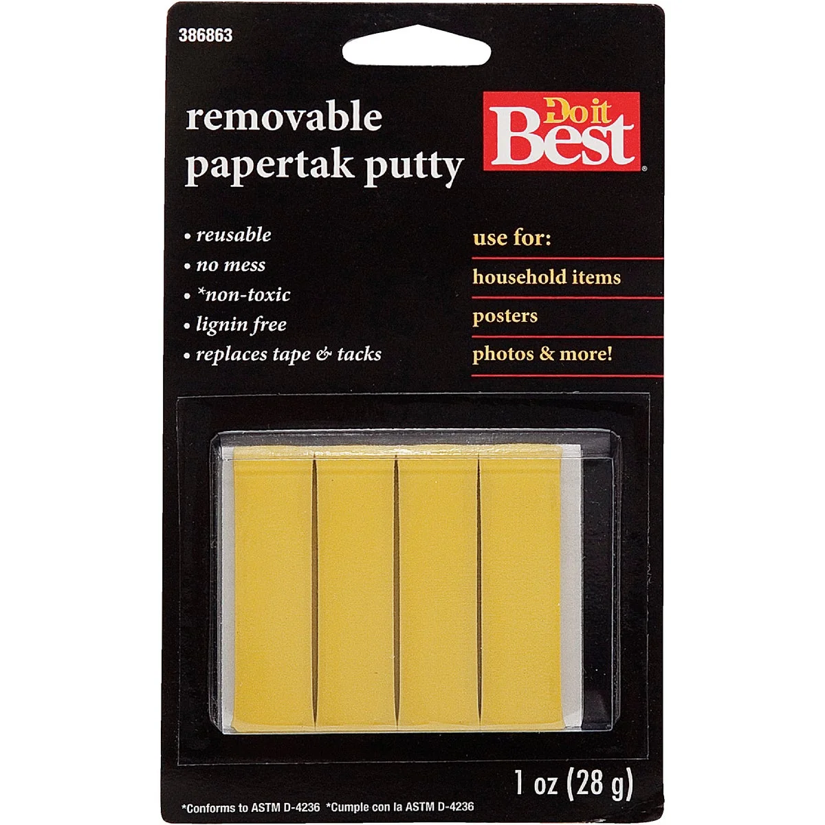 Solid Do it 1 Oz. Yellow Reusable Papertak Putty Verified