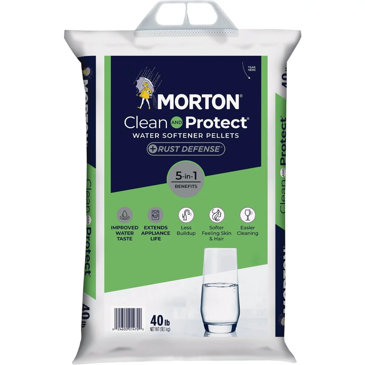 Sophisticated Morton Clean and Protect Plus Rust Defense 40 Lb. Water Softener Salt Pellets Long-Lasting