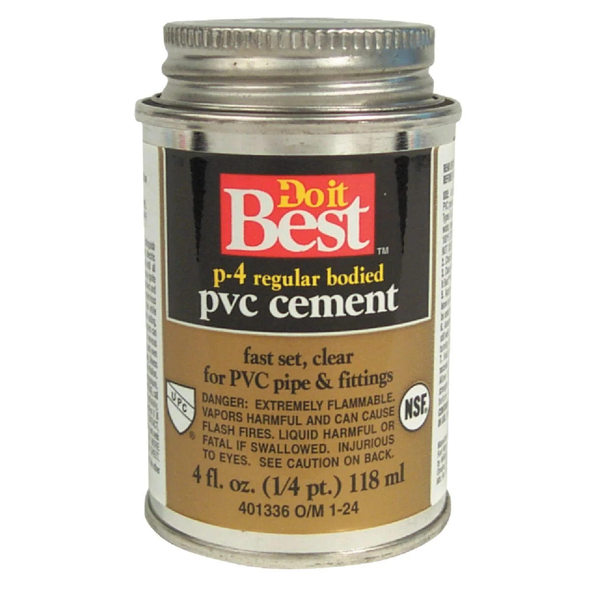 Convenient Do it 4 Oz. Regular Bodied Clear PVC Cement Detailed