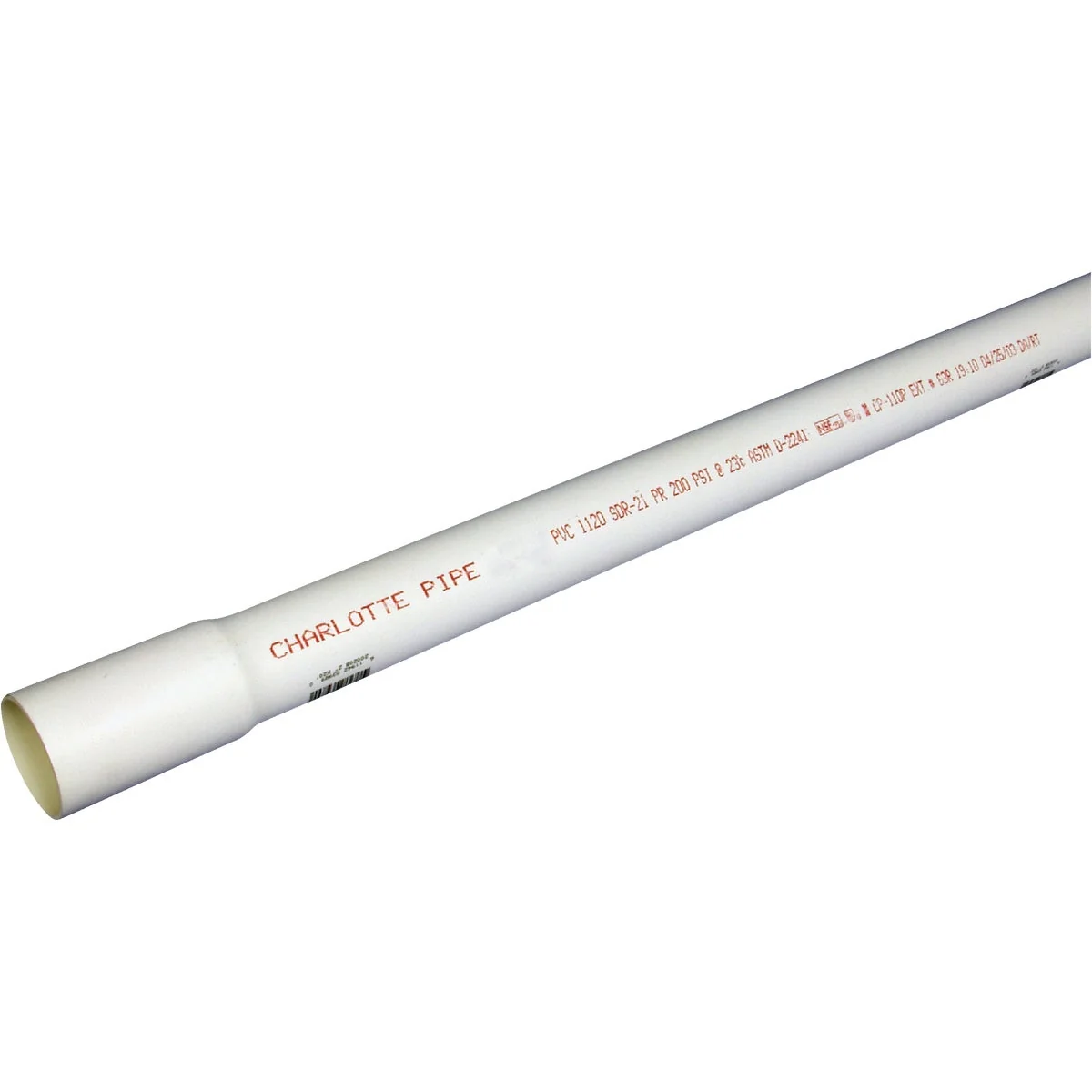 Top-Quality Charlotte Pipe 1 In. x 20 Ft. Cold Water PVC Pressure Pipe SDR 21 Belled End Practical