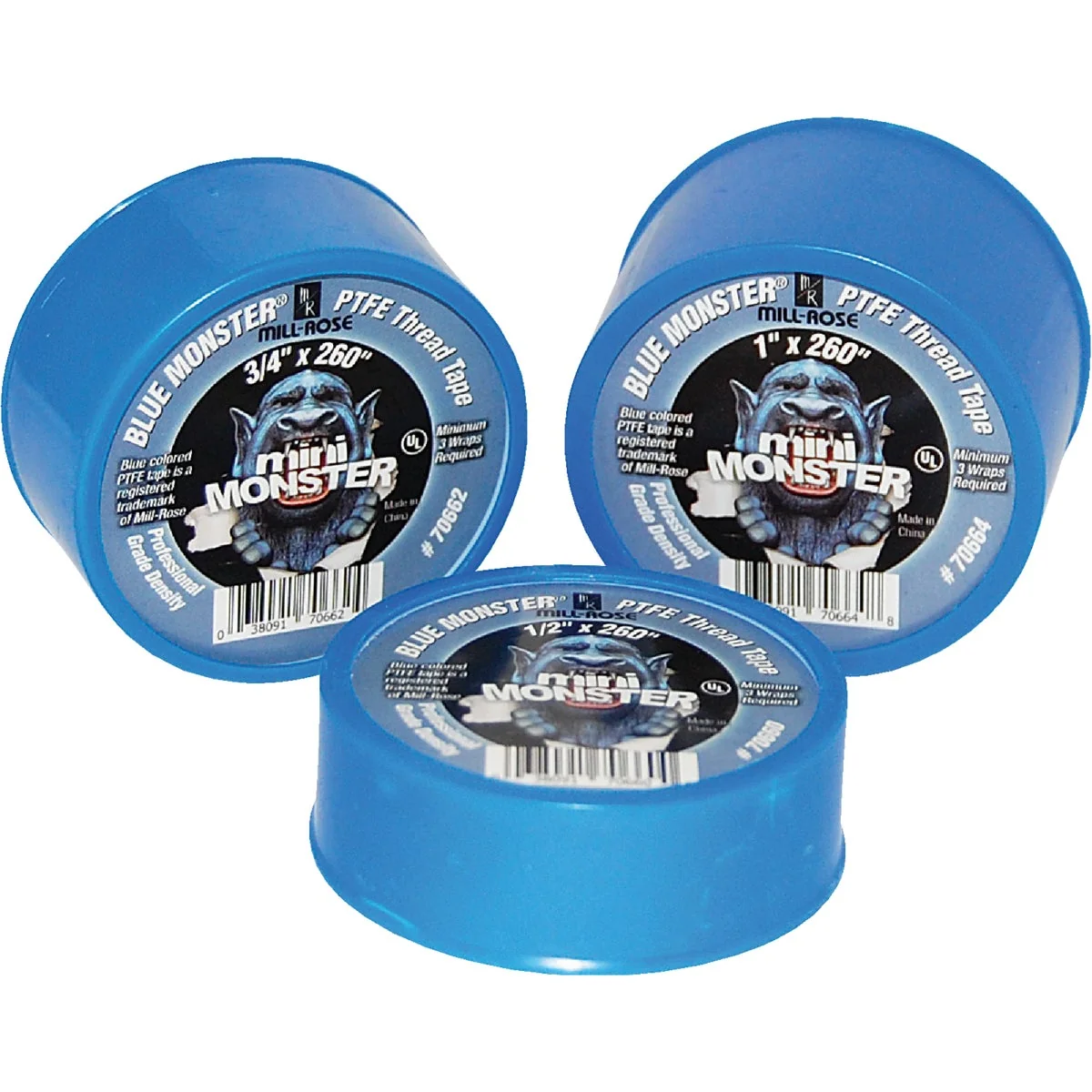 Authentic BLUE MONSTER 3 4 In. x 520 In. Blue Thread Seal Tape Eco-Friendly