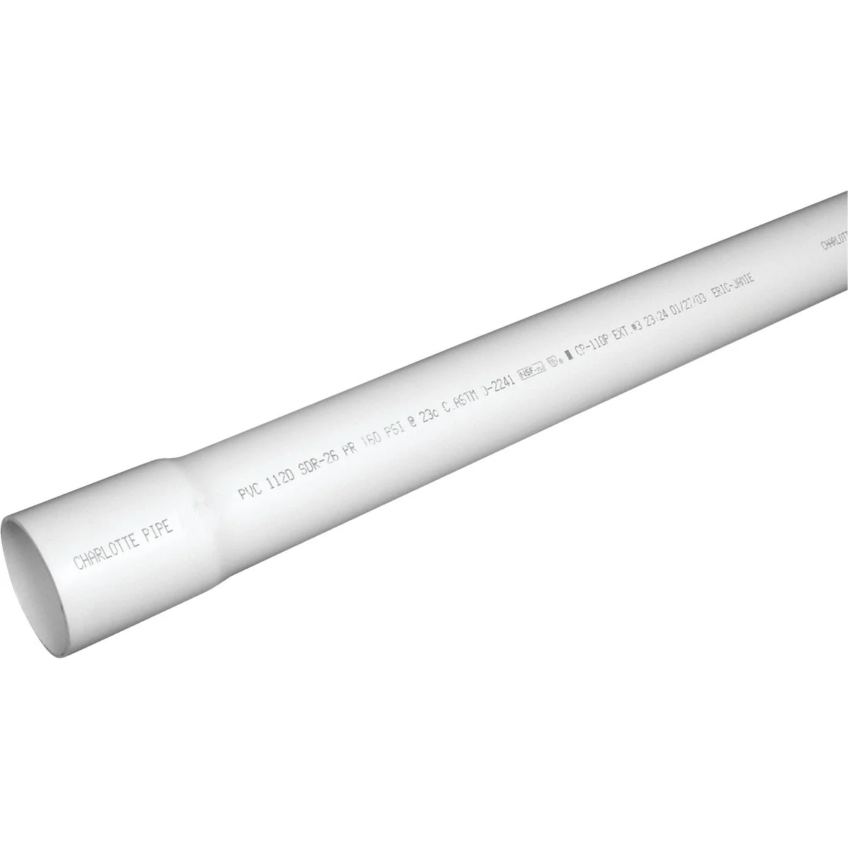 Durable Charlotte Pipe 1-1 4 In. x 20 Ft. Cold Water PVC Pressure Pipe SDR 26 Belled End Effective