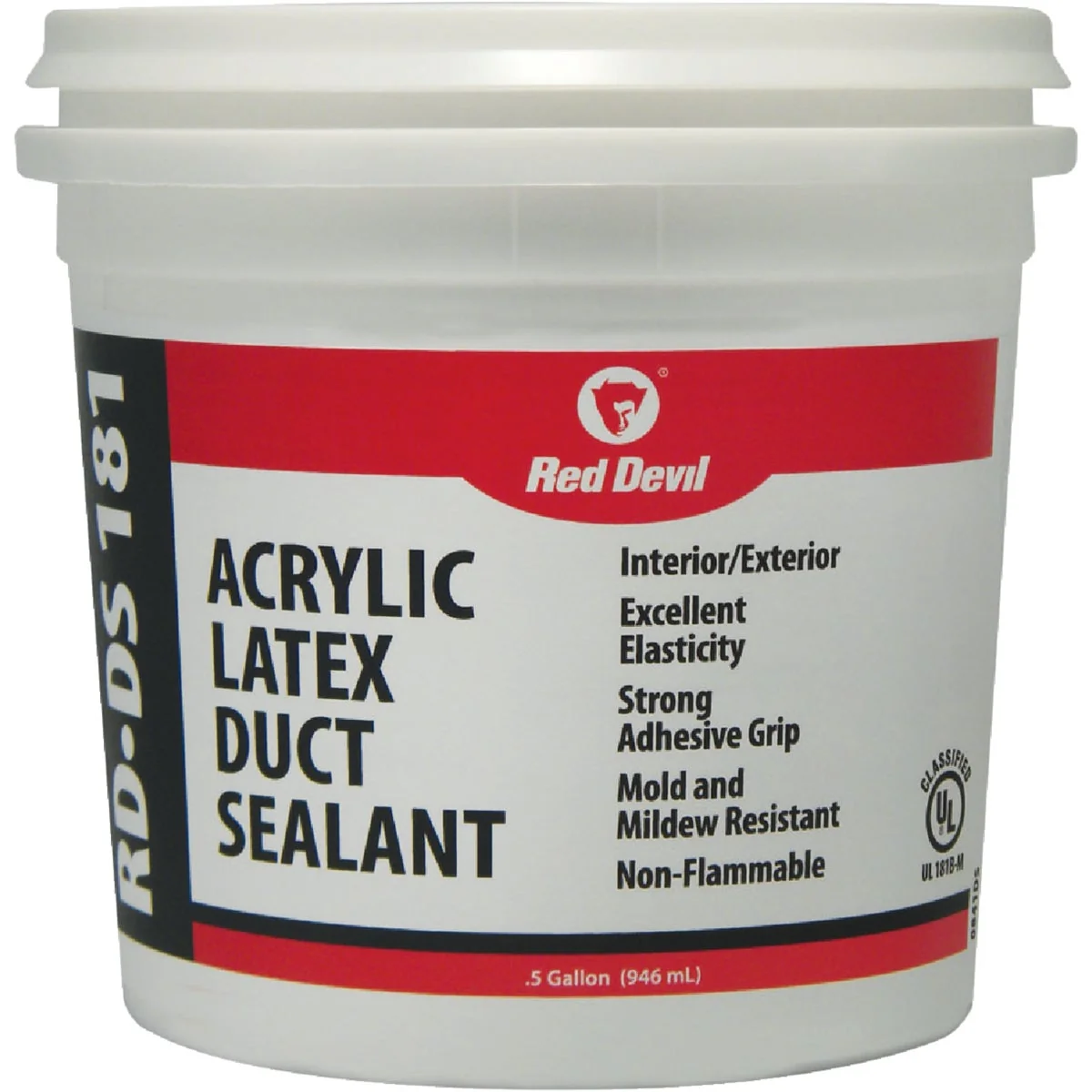 Top-Quality Red Devil RD-DS 181 0.5 Gal. Acrylic Latex Duct Sealant Gray Relaxed