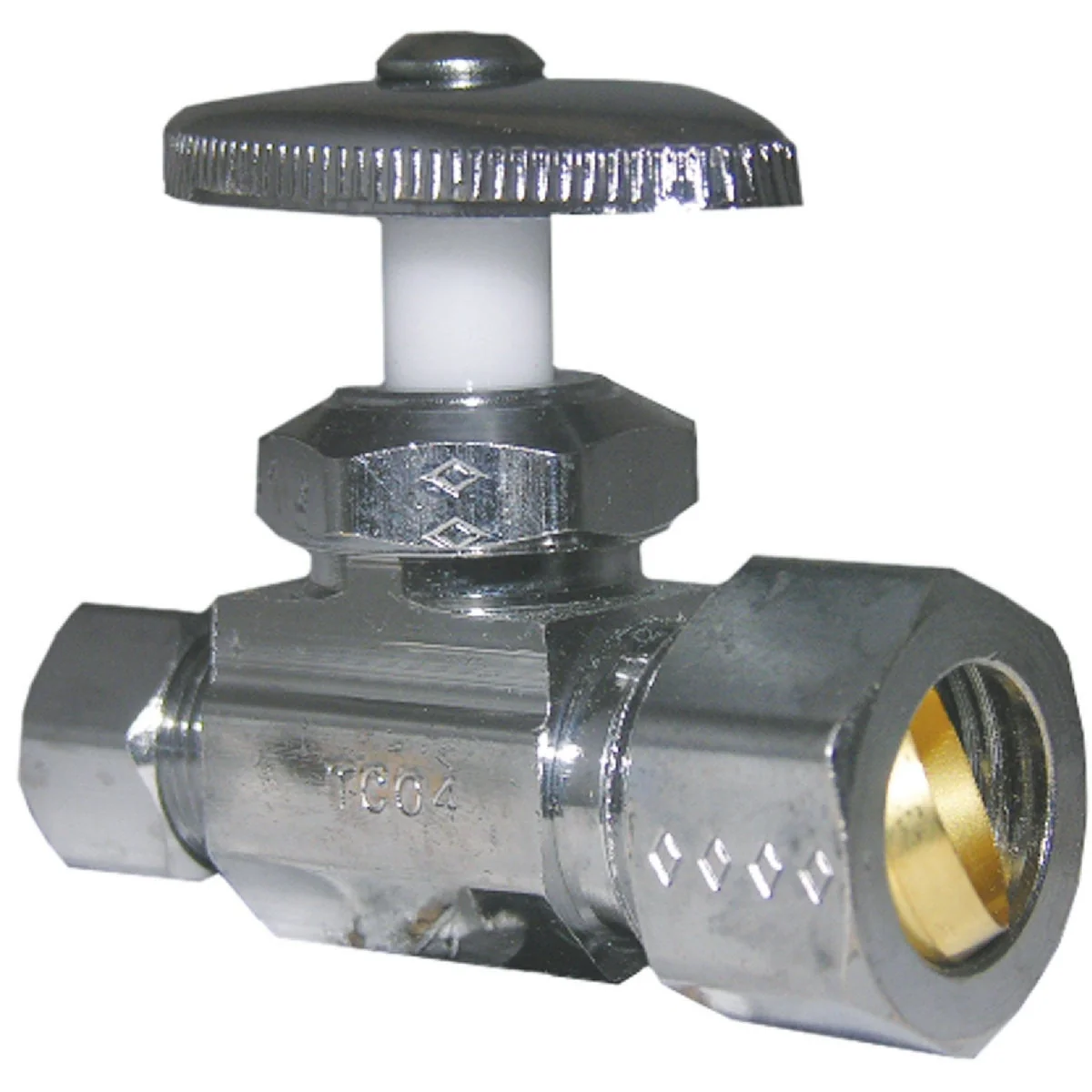 Specialty Lasco 5 8 In. Comp Inlet x 3 8 In. Comp Outlet Brass Straight Stop Valve Superior