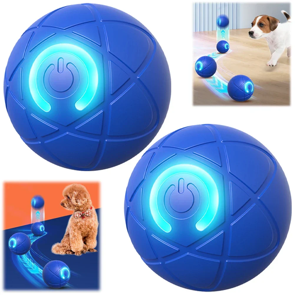 Detailed Automatic Rolling Moving Smart Teasing Dog Ball LED Interactive toy Functional