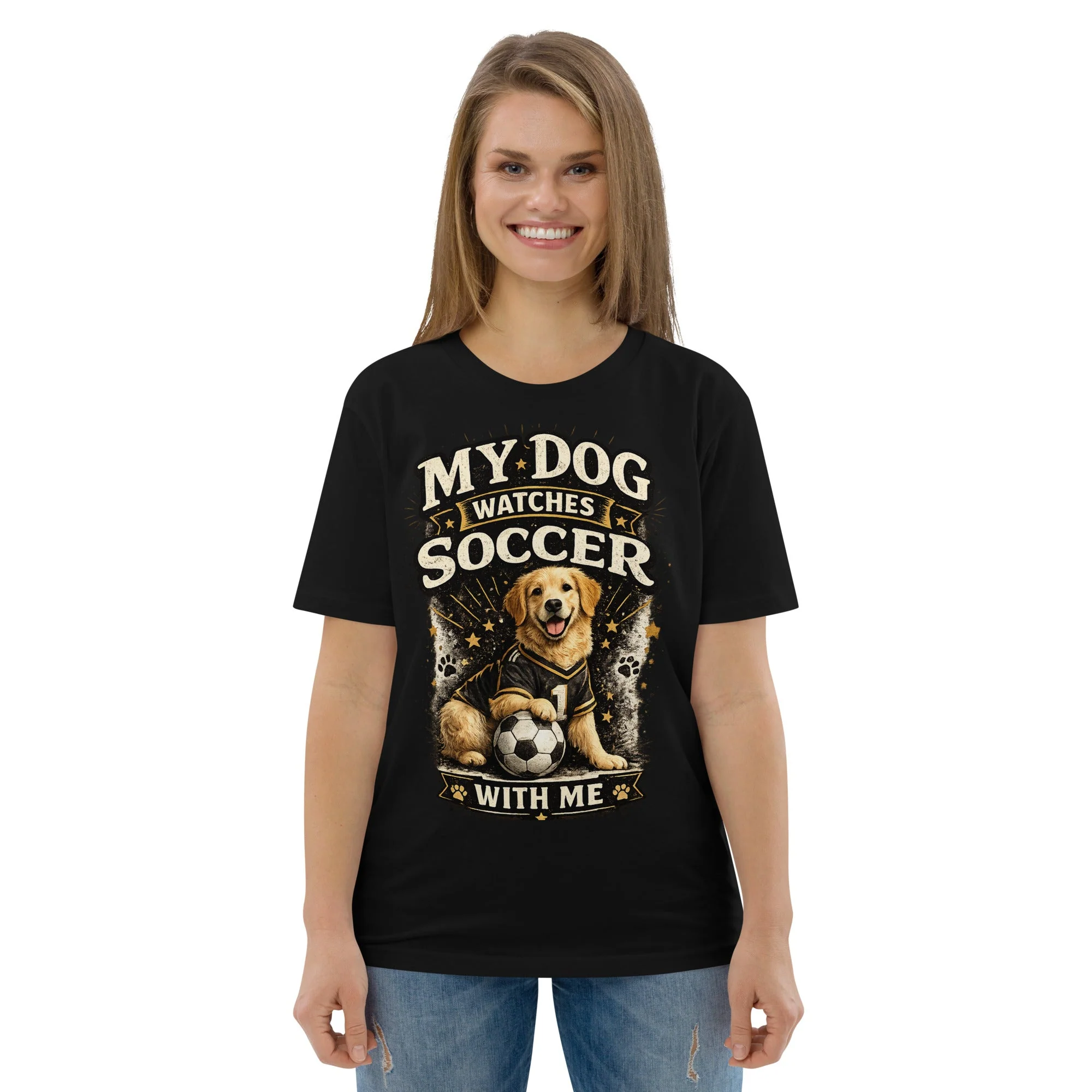 Elegant Mon chien regarde le football avec moi T-shirt de football pour amoureux des chiens Safe