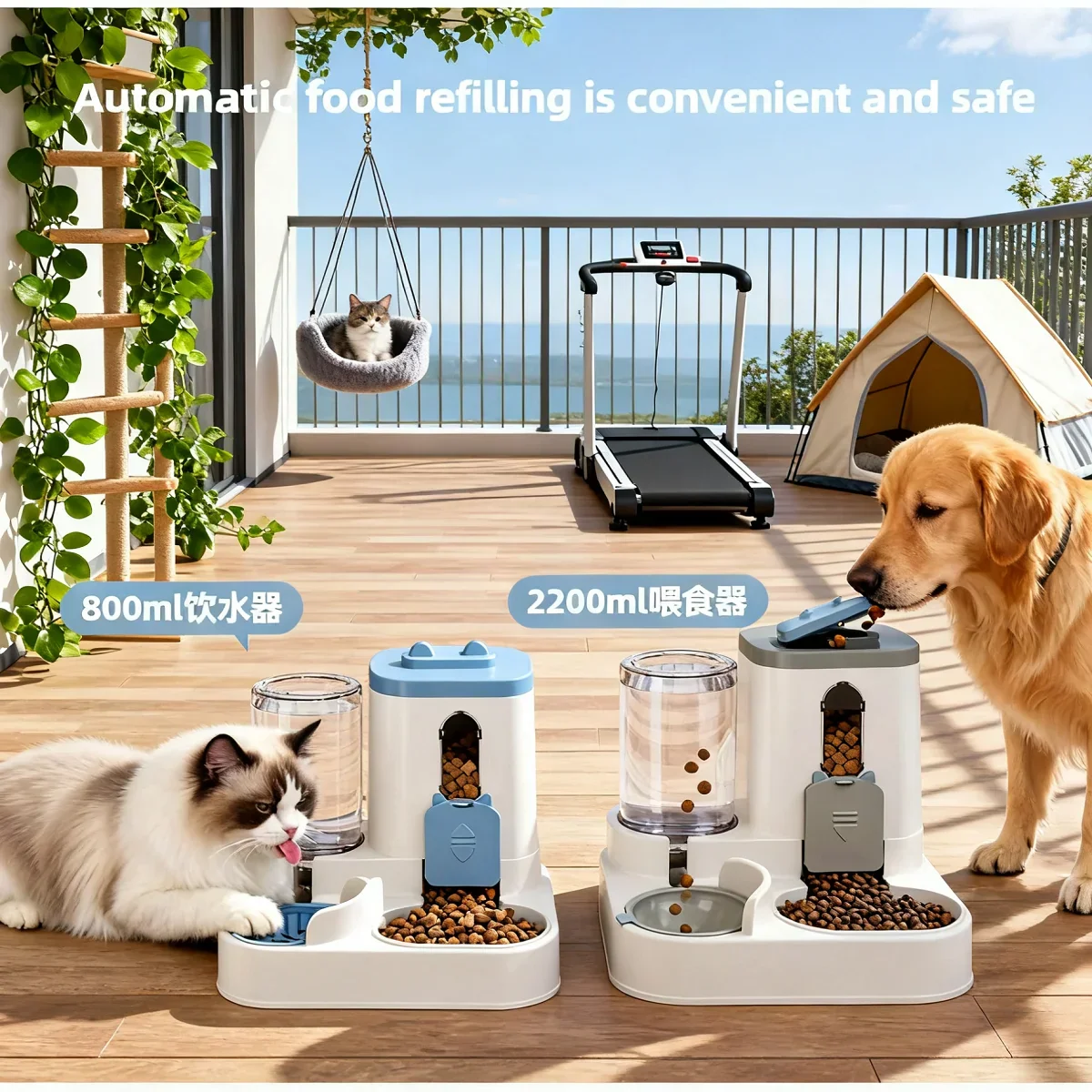 Consistent Distributeur automatique de croquettes et d'eau pour chiens et chatsDistributeur automatique de croquettes et d'eau pour chien et chat Sophisticated