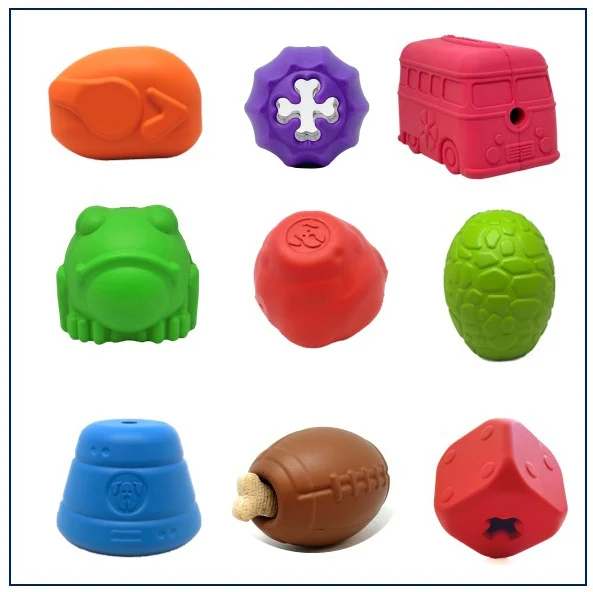 Organic Bulk Rubber Dog Chew Toys Treat Dispensers for Daycares 10-Pack Cosmetic Seconds Refined