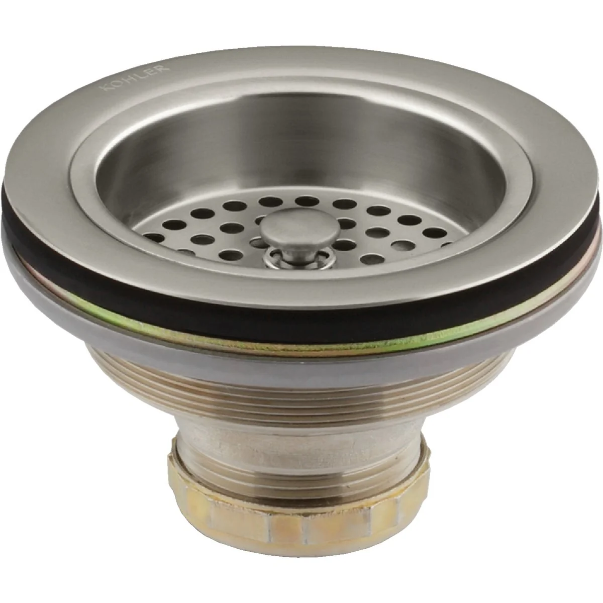 Quality Kohler Duostrainer 3-1 2 In. to 4 In. Opening Basket Strainer Assembly in Vibrant Brushed Nickel Finish Selected