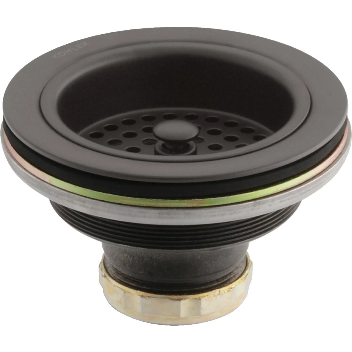 Fine Kohler Duostrainer 3-1 2 In. to 4 In. Opening Basket Strainer Assembly in Oil Rubbed Bronze Finish Casual