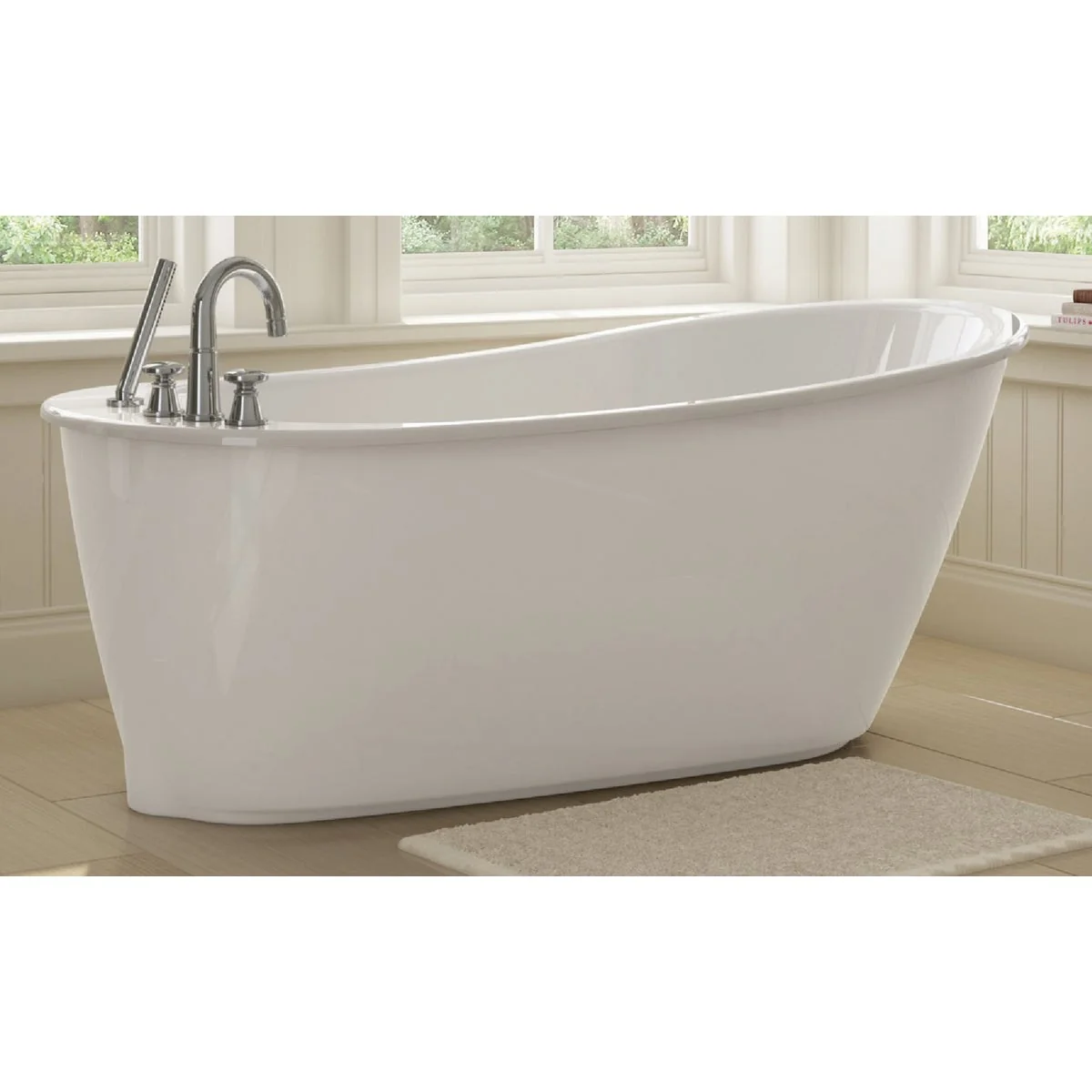 Green Maax Sax 60 In. L. x 32 In. W. x 25 In. D End Drain Bathtub in White Versatile
