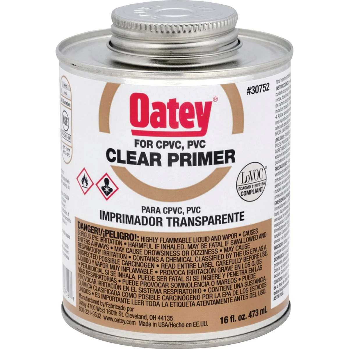 Pure Oatey 16 Oz. Clear Pipe and Fitting Primer for PVC CPVC Prestigious