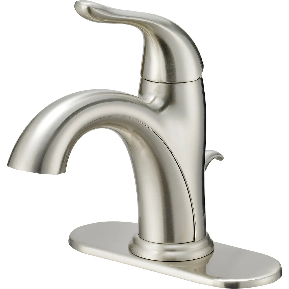 Premium Material Home Impressions Brushed Nickel 1-Handle Lever 4 In. Centerset Bathroom Faucet with Pop-Up Natural