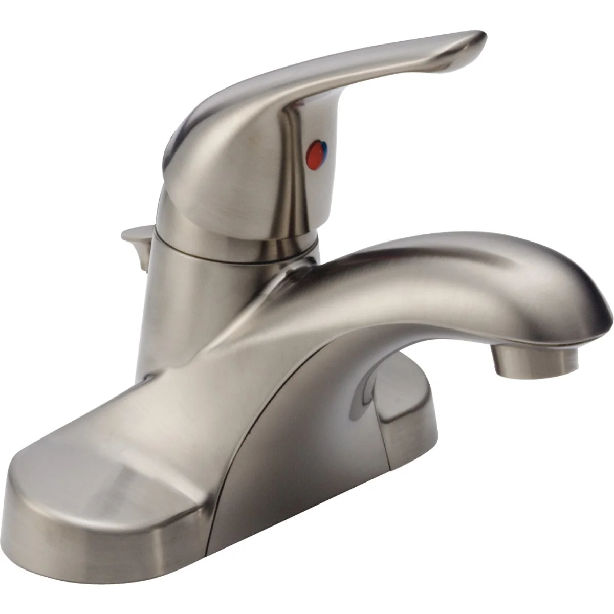 Lightweight Delta Foundations Stainless 1-Handle Lever 4 In. Centerset Bathroom Faucet with Pop-Up World-Class