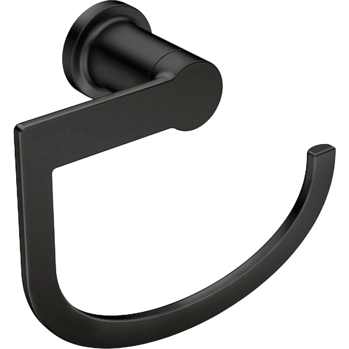 Fast Moen Rinza Matte Black Finished Zinc Towel Ring Detailed